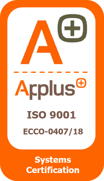 Logo de certificación en la norma ISO 9001 por Applus Colombia